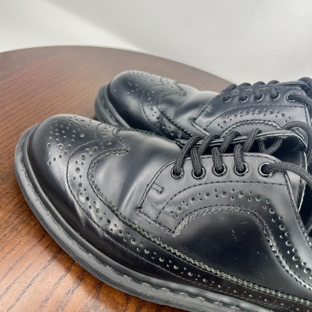 Dr Martens Oxford 3989 Shoes Men 6 Black Leather Smooth Wingtip Brogue Derby W7 - Picture 12 of 16